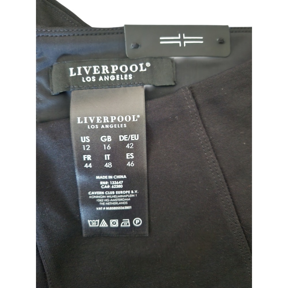 Liverpool Los Angeles Ankle Legging Black Stretch Pull On Pants Size 12 - Picture 2 of 3